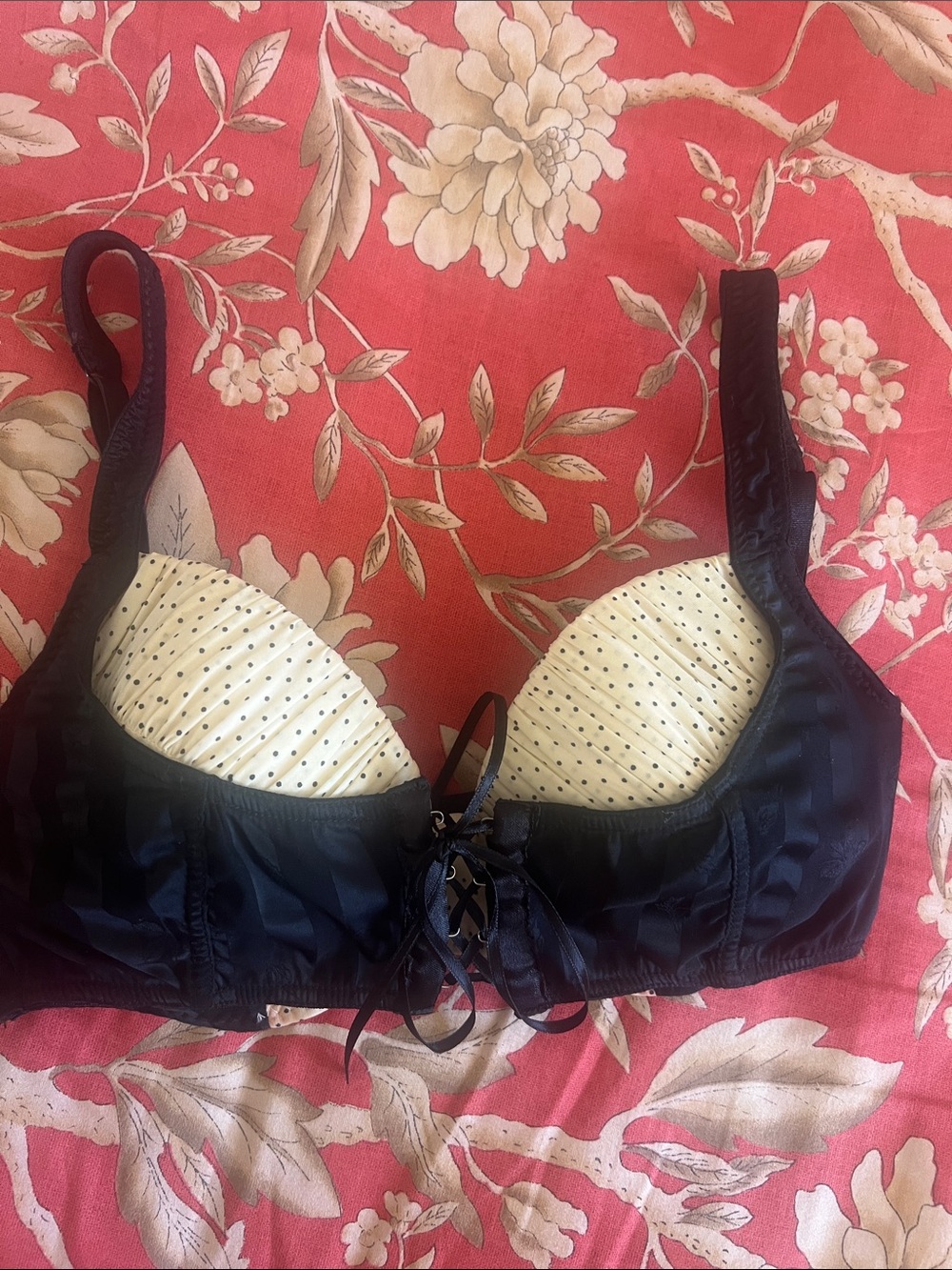 Beach bunny rare heartless bikini bra corset push up polka dot size m